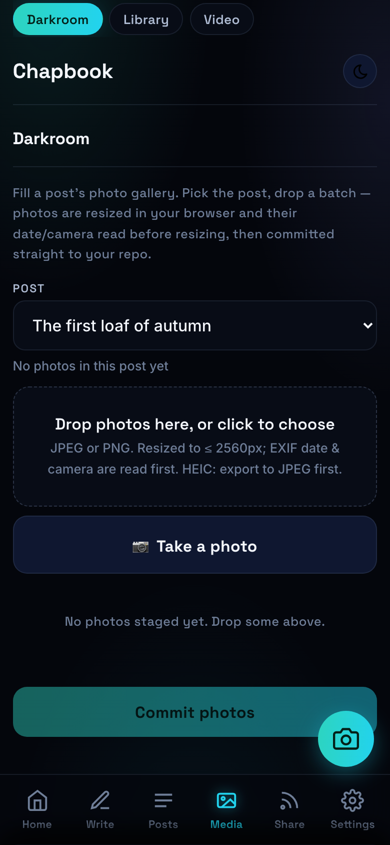 The photo darkroom on a phone