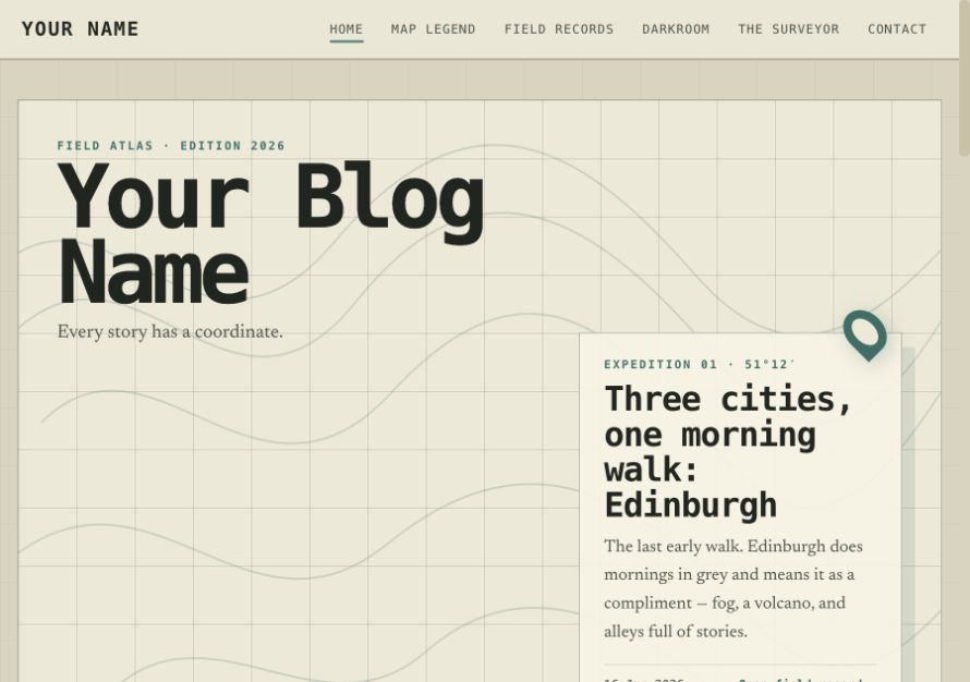 The Field Atlas theme home page